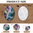 thumbnail image 3 of Canvas Wall Art Abstract Geometric Star Patterns Mint Purple Gold 60s Style Oval Framed Canvas Prints Vintage Wall Hanging Decor for Home Decorations 8.6"x11.4", 3 of 7