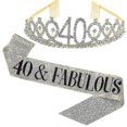 thumbnail image 1 of Women Glittering Rhinestone Letter Print Sash Tiara Set Birthday Party Supplies, 1 of 5