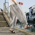 thumbnail image 2 of Zylarhe Casual Pants for Men Men's Wide Leg Harem Pants Casual Pants Girl Jelly Sandal, 2 of 5
