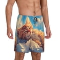thumbnail image 2 of Sikiie Cloud Sleeping Cat Mens Pajama Shorts, Lightweight Lounge Pant with Pockets Soft Sleep Pj Shorts for MenMedium, 2 of 6