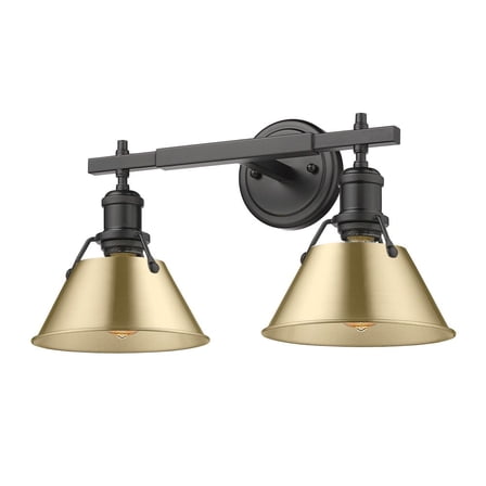 Orwell 2-Light Vanity Light in Matte Black with Brushed Champagne Bronze
