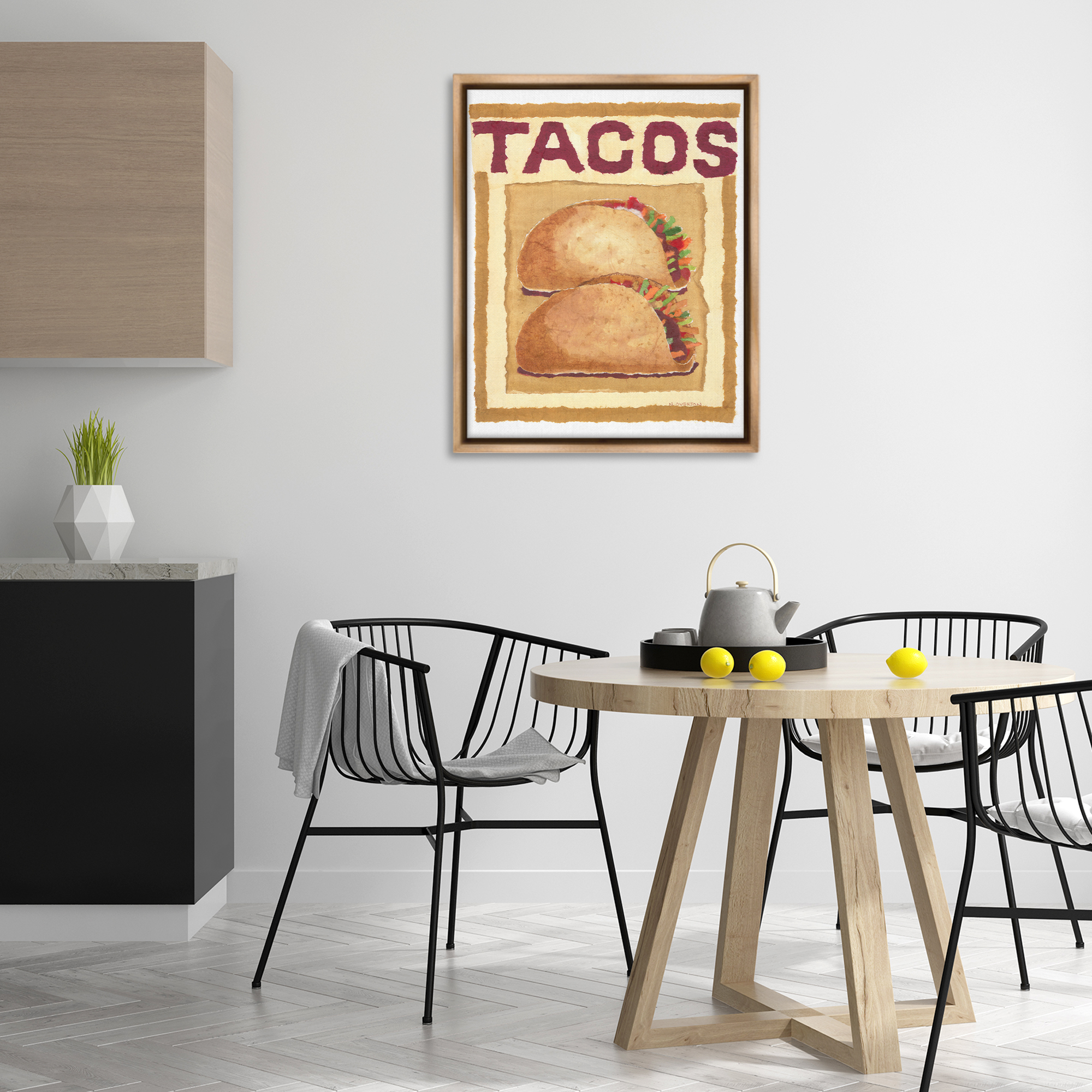 Stupell Industries Traditional Tacos Duo Food & Beverage Painting Brown Floater Framed Art Print Wall Art, 25 x 31