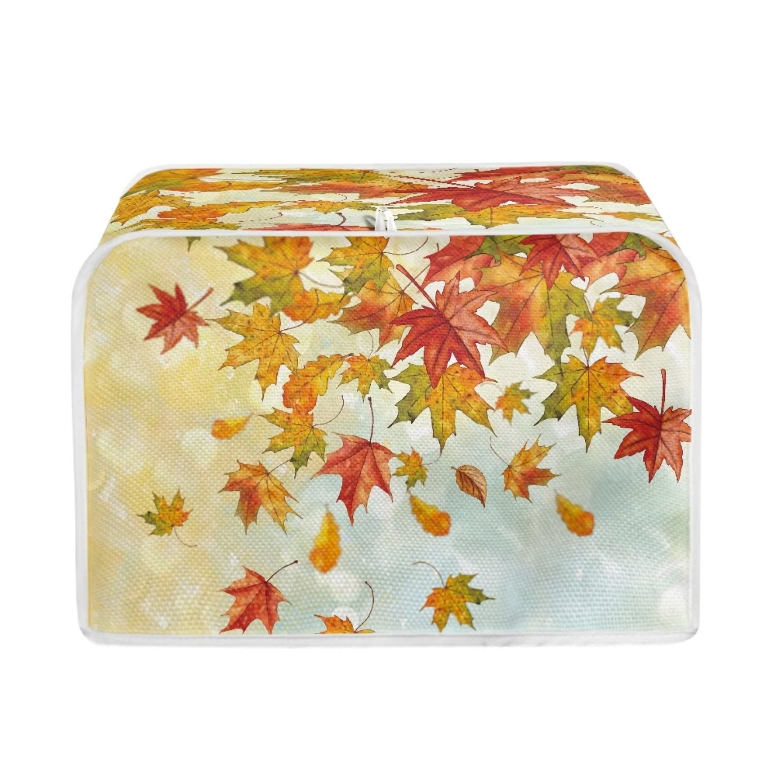 Pzuqiu Toaster Covers 4 Slice Wide Slot Decorative Rustic Leaves Dining