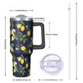 thumbnail image 3 of 40oz Lemon Tumbler with Spill Proof Lid & Handle 40 oz Lemon Theme Tumbler with Straw Double Insulated Travel Coffee Cup Lemon Gifts for Men Women, 3 of 5