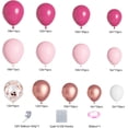 thumbnail image 2 of Kit de arco de guirnalda de globos rosa de 141 piezas, globos de confeti cromados de oro rosa metálico rosa fuerte, 2 of 5