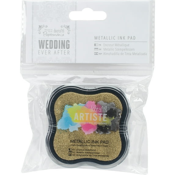 Artiste Ever After Wedding Pigment Ink Pad-Metallic Gold, Pk 4, Papermania