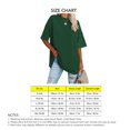 thumbnail image 4 of Camiseta holgada de manga corta para mujer, camiseta de manga corta con cuello redondo y hombros caídos de Color puro para uso diario, verde L, 4 of 4