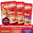 Hartz Delectables Bisque NonSeafood Lickable Wet Cat Treats Variety