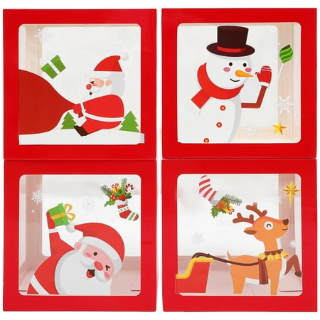 

NUOLUX 1 Set of Empty Christmas Balloon Boxes with Stickers Xmas Party Decorations