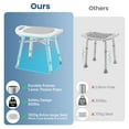 thumbnail image 3 of OasisSpace Upgraded Heavy Duty Shower Chair Stool, 60% Enlarged Seat 400lbs Non-Wobbly Shower Seat Bench, Tool Free Adjustable, Gray, 3 of 7