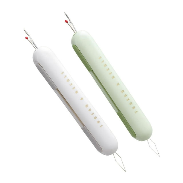 GUOOL 2x Sewing Threader and Seam Ripper Lightweight String Threader Easy Threader Green Gray