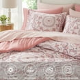 thumbnail image 4 of Regency Heights Queen Size Comforter Set, 9-Piece Bed in a Bag Queen, Pink Bedding Comforter Set with Comforter, Flat Sheets, Fitted Sheets with Side Pockets, 4 of 9