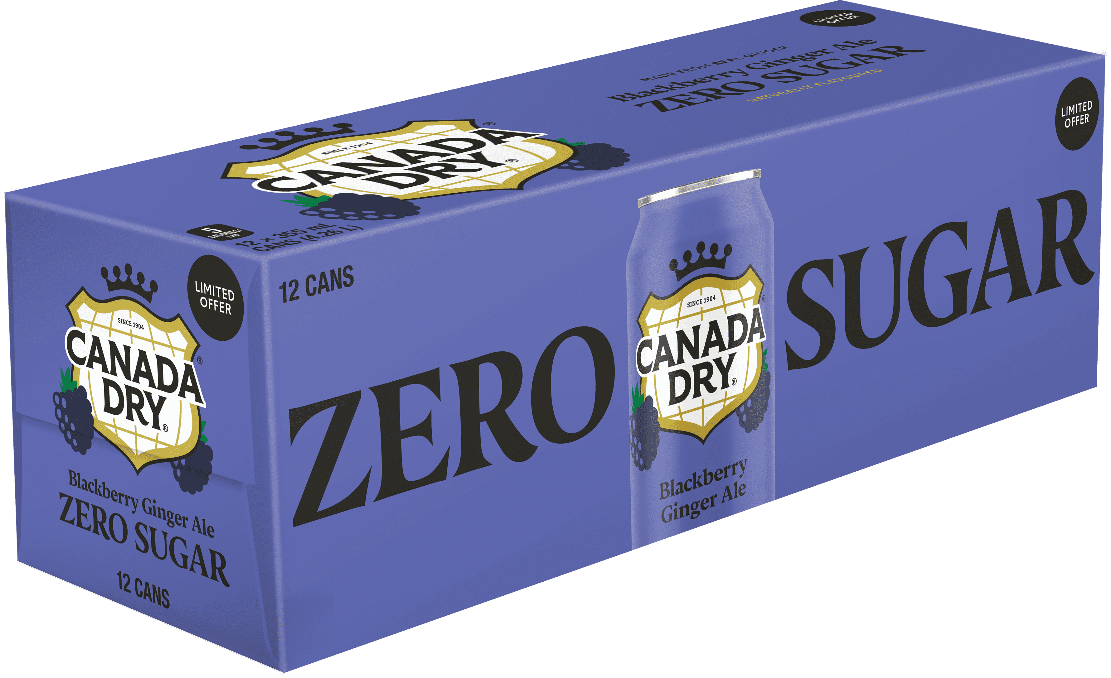 Canada Dry Zero Sugar Blackberry Ginger Ale 12X355ml - Walmart.ca