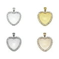 thumbnail image 4 of 50 Pieces Heart Bezel Pendant Trays Rhinestone Alloy Specially-designed Heart Bezel Accessory Hand-held DIY Accessories Mixed Unisex Adults Jewelries Chain Crafts Gold, 4 of 6