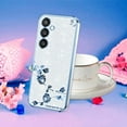 thumbnail image 7 of Phone Case for Samsung Galaxy S23 FE Case Clear Glitter Sparkle Aesthetic Samsung S23 FE Case Silicone Soft Flower Transparent Shockproof Cover Purple Slim (Silver-Blue), 7 of 7