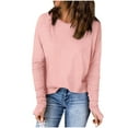 thumbnail image 2 of SYMOID Womens Soft Stretch Long Sleeve Top - Loose Fit with Drop Shoulder & Thumb Hole Cuffs, Breathable for Everyday Wear & Layering, Pink (S to XXL),Size S, 2 of 7