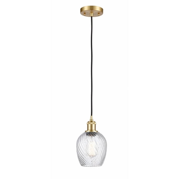 516-1P-SG-G292-Innovations Lighting-Salina-1 Light Mini Pendant in Industrial Style-5 Inches Wide by 10 Inches High   Satin Gold Finish with Clear