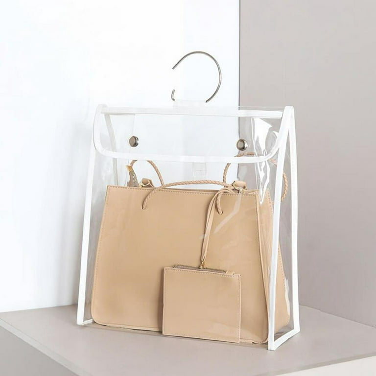 Morefun-Bag Storage Transparent Dust Bag Clear Purse Organizer Dustproof  HandbagStorage Hanging Bag Storage Bag 
