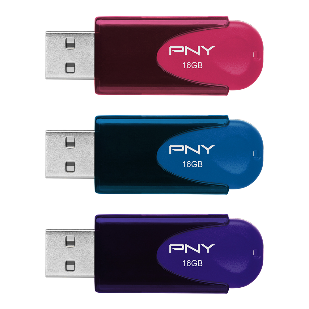 16GB Attaché 4 USB 2.0 Flash Drive 3-Pack​