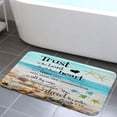 thumbnail image 3 of Beach Coastal Ocean Theme Shower Curtain Set and Rugs, Seashell Starfish Conch Sea Turtle Bathroom Mat Set with Bath Rug Mat, Verse Scripture Quotes Contour Mat and Toilet Lid Cover, 3 of 4