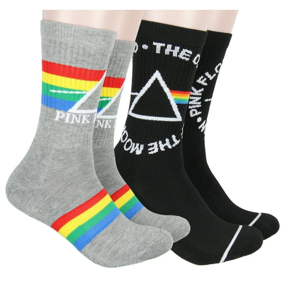 Pink Floyd Socks Adult Dark Side Of The Moon 2 Pair Athletic Crew Socks
