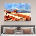 thumbnail image 4 of Póster de pintura decorativa de techos rojos, lienzo para pared, arte para sala de estar, dormitorio, estilo marco, 20 x 30 cm, 4 of 8