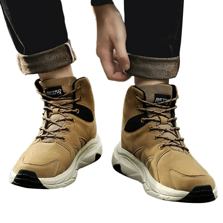 YUHAOTIN Work Shoes for Men Standing All Day on Concrete Fashion Style Men Breathable Comfortable Leisure Solid Color Sport Ankle Boots Climbing Shoes
