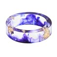 thumbnail image 2 of HEVIRGO Unisexe Mode Coloré Encre Feuille d'Or Transparent Résine Bague Cadeau de Bijoux de Fête, Violet 18mm, 2 of 9
