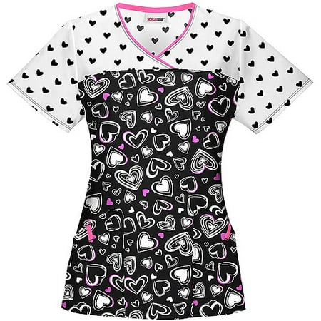 Stole My Heart V-Neck Scrub Top