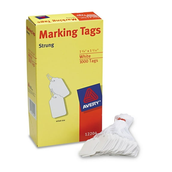 Avery Medium-Weight White Marking Tags, 1 3/4 x 1 3/32, 1,000/Box (12204)