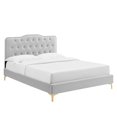 thumbnail image 2 of Modway Amber Performance Velvet Queen Platform Bed in Light Gray, 2 of 10