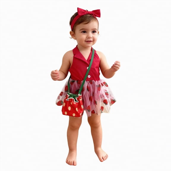 TOWED22 Newborn Baby Girl 1st Birthday Outfit Floral Lace Tulle Romper Tutu Dress Cake Smash Princess Boho Clothes Photo Shoot Red,6-9 Y