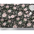 thumbnail image 2 of Soimoi Black Cotton Duck Fabric Flower & Leaves Watercolor Print Fabric by Yard 42 Inch Wide, 2 of 3