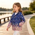 thumbnail image 6 of YUANxueke Girls Hoodie Windbreaker Printed Full Zip Jackets Casual Outdoor Fashion Windproof Jacket with Pockets,Blue,3-4 Years, 6 of 8