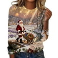 thumbnail image 2 of Fengqque Women's Christmas Sweatshirts Merry and Bright Shirts Christmas Graphic Long Sleeve Shirt Xmas Holiday Pullover Tops Red S(S), 2 of 5
