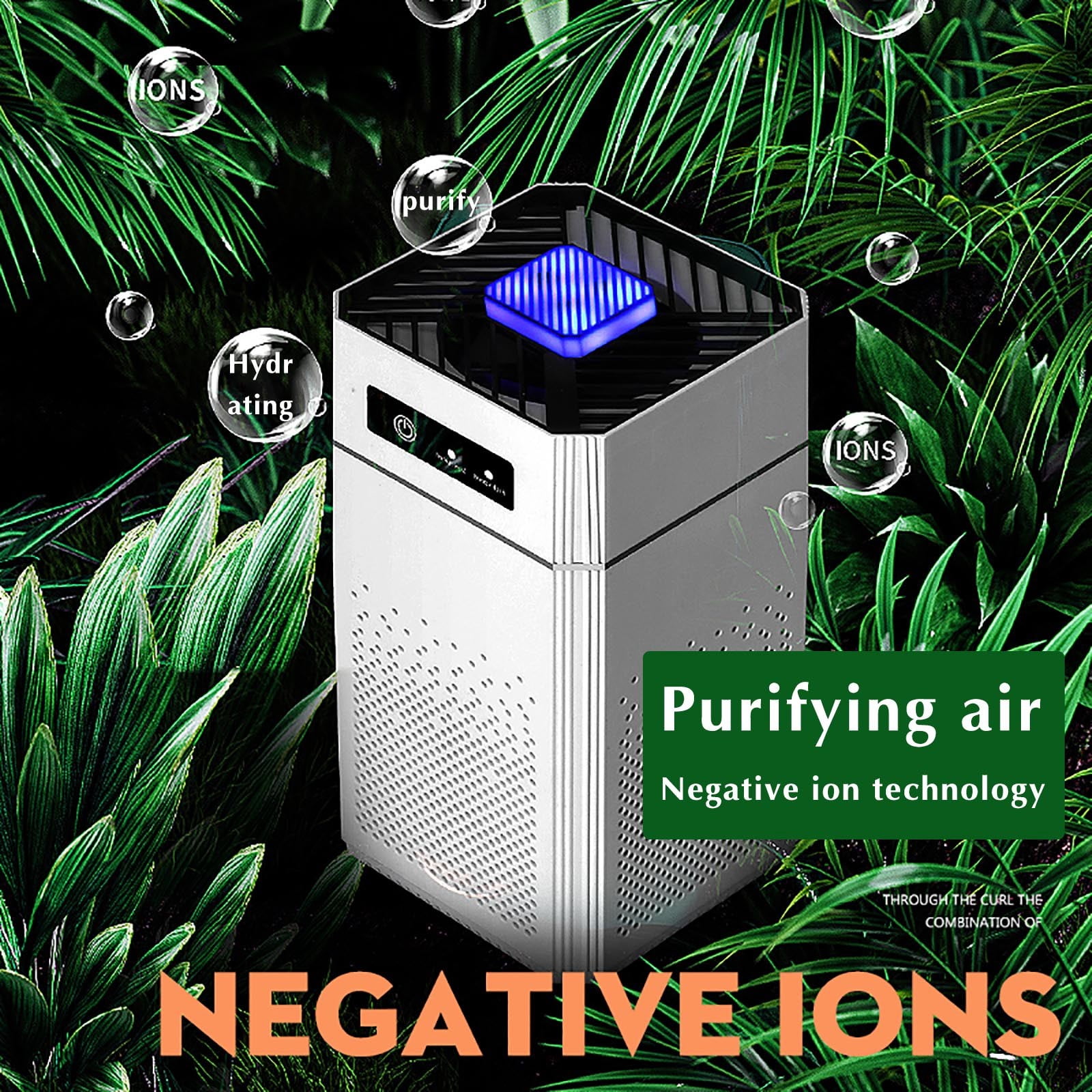Portable Negative Ion Air Purifier With USB Power, Desktop Home Multifunctional Small Room Air Cleaner With H11 Nanocomposite Filter For Smoke Odor Dust Allergens Quiet Operation For Office Bedroom