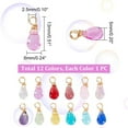 thumbnail image 2 of 72 piezas de dijes de vidrio en forma de lágrima, 12 colores, cuentas de gota de agua, dijes colgantes, dijes de cuentas colgantes con alambre envuelto, 2 of 6