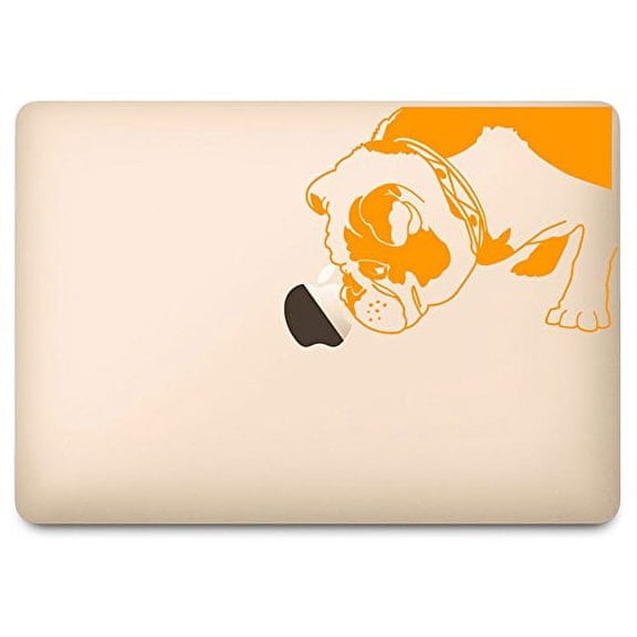 Orange Brit the English Bulldog Decal for 12" Macbook