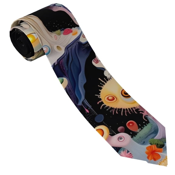 Vsdgher Cute Mushroom Landscape Print Ties for Men 4.7" Formal Necktie Wedding Accessory Men's Business Ties for Wedding Bussiness Work