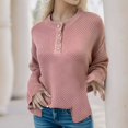 thumbnail image 3 of Vedolay Women's Fall Tops Womens 2023 Winter Sweaters Casual Turtleneck Long Sleeve Striped Pullover Tops,Pink M, 3 of 4