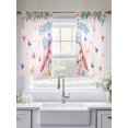 thumbnail image 5 of Happy Easter Sheer Curtains 54 Inch Length 2 Panels Set Window Treatments, Cute Rabbits Eggs Flowers Butterflies Leaves Pink Rod Pocket Semi Curtains for Living Room/Bedroom/Kitchen, 104"W x 54"L, 5 of 7