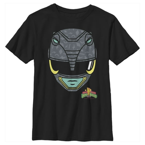 Boy's Power Rangers Black Ranger Helmet  Graphic Tee Black X Small