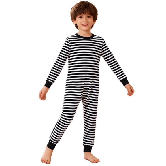 TSSOE Boys Special Needs Adaptive Clothing Autistic Kids Stripes Long Sleeve Anti-Strip Jumpsuit Autism Sensory Romper Black 16