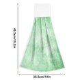 thumbnail image 2 of Haosy 2 Pack Kitchen Wash Cloths with Hanging Loops Absorbent Absorbent Quick Drying Hand Towels, Colorful Green Watercolor, 2 of 7
