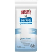 Natures Miracle Deodorizing Bath Wipes for Dogs Clean Breeze Scent