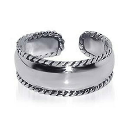 Sterling Silver 7MM Braided Rope Adjustable Toe Ring
