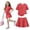 Red, variant on Summer Outfits for Children Girls Size 8 Cute Two Piece Outfits Tracksuit Casual Short Sleeve T Shirt and Skirt Set Clothing Sets Light Blue 9-10 Years