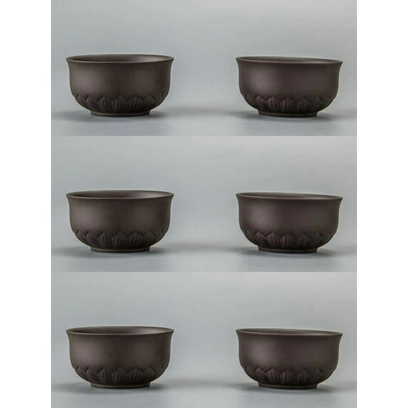 Chinese Cups And Mugs Ceramic Mug Japanese Te Cup 6pcs/set Handmade Purple Clay Tea Cup Jingdezhen Teacups Teacup Bowl Puer Cute