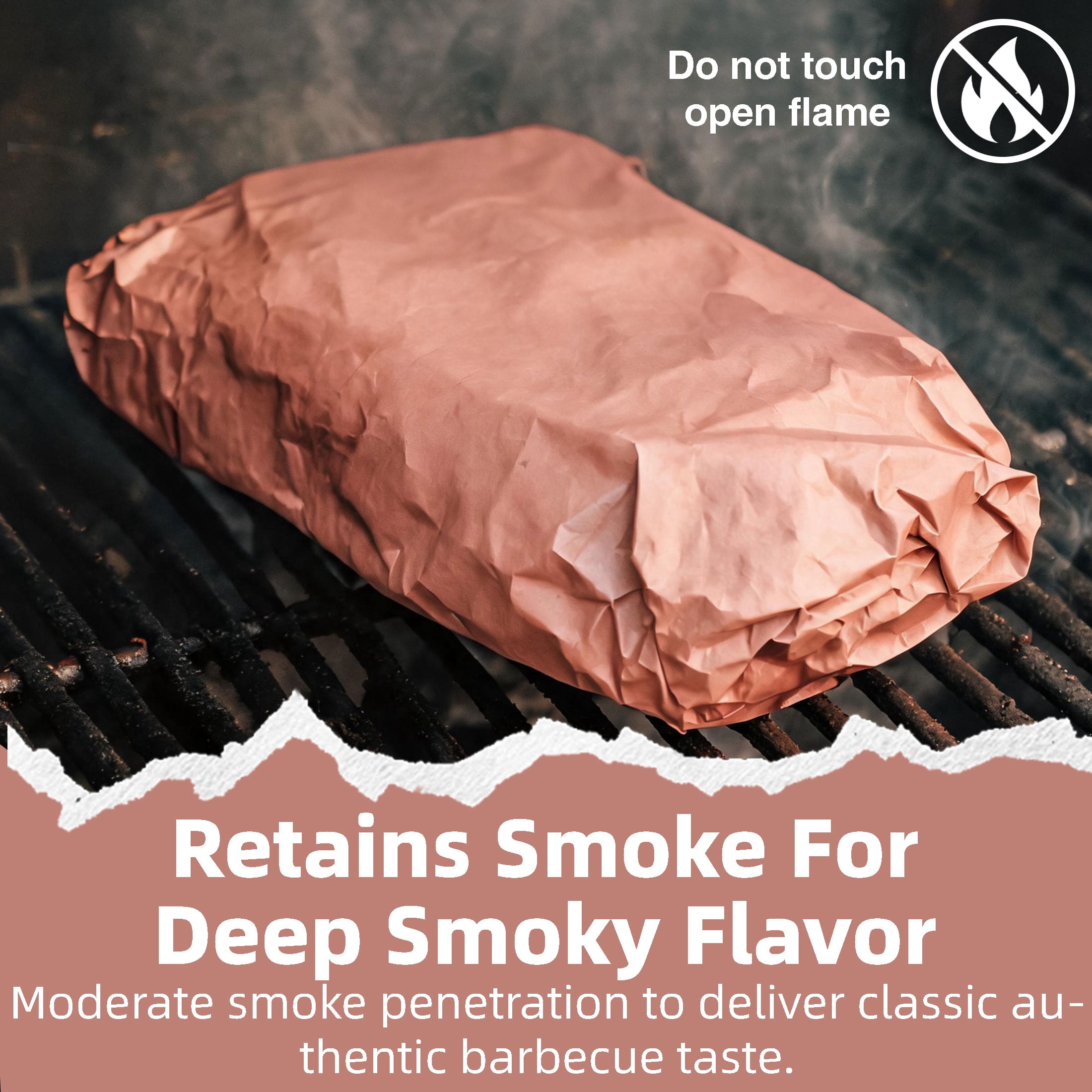 GARITIN Pink Butcher Paper Roll for Smoking Meat, 18 Inch x 98 Feet Food‑Grade BBQ Smoking Paper, Breathable Meat Wrapping Paper for Brisket, Barbecue, Serving & Floral Packaging