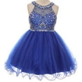 thumbnail image 2 of Big Girls' Dress Sparkle Rhinestones Holiday Christmas Party Flower Girl Dress Royal Size 18 (M10BK50), 2 of 4